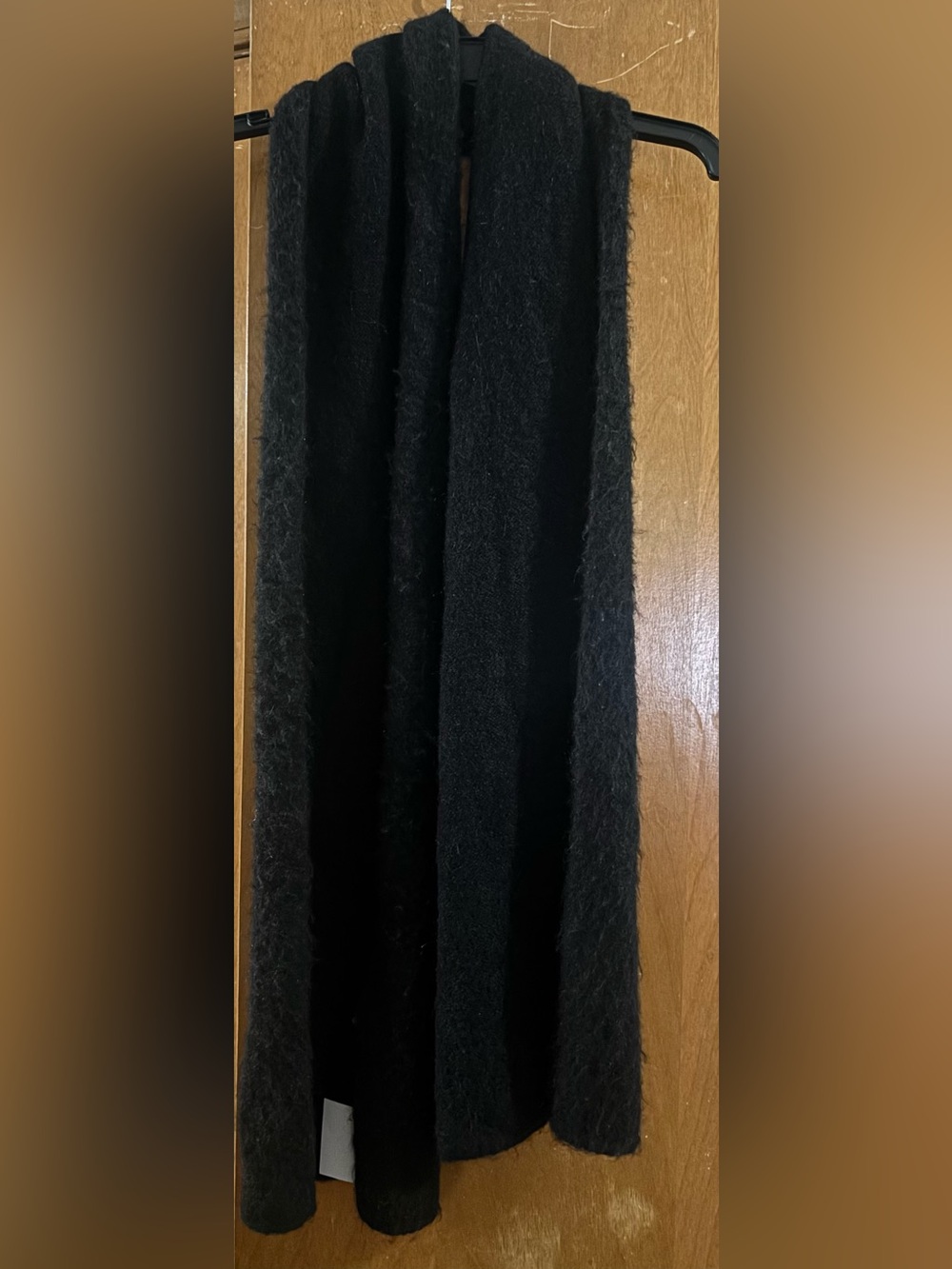 Note Di Anita Classic Black Women's Scarf fuzzy made in Italy